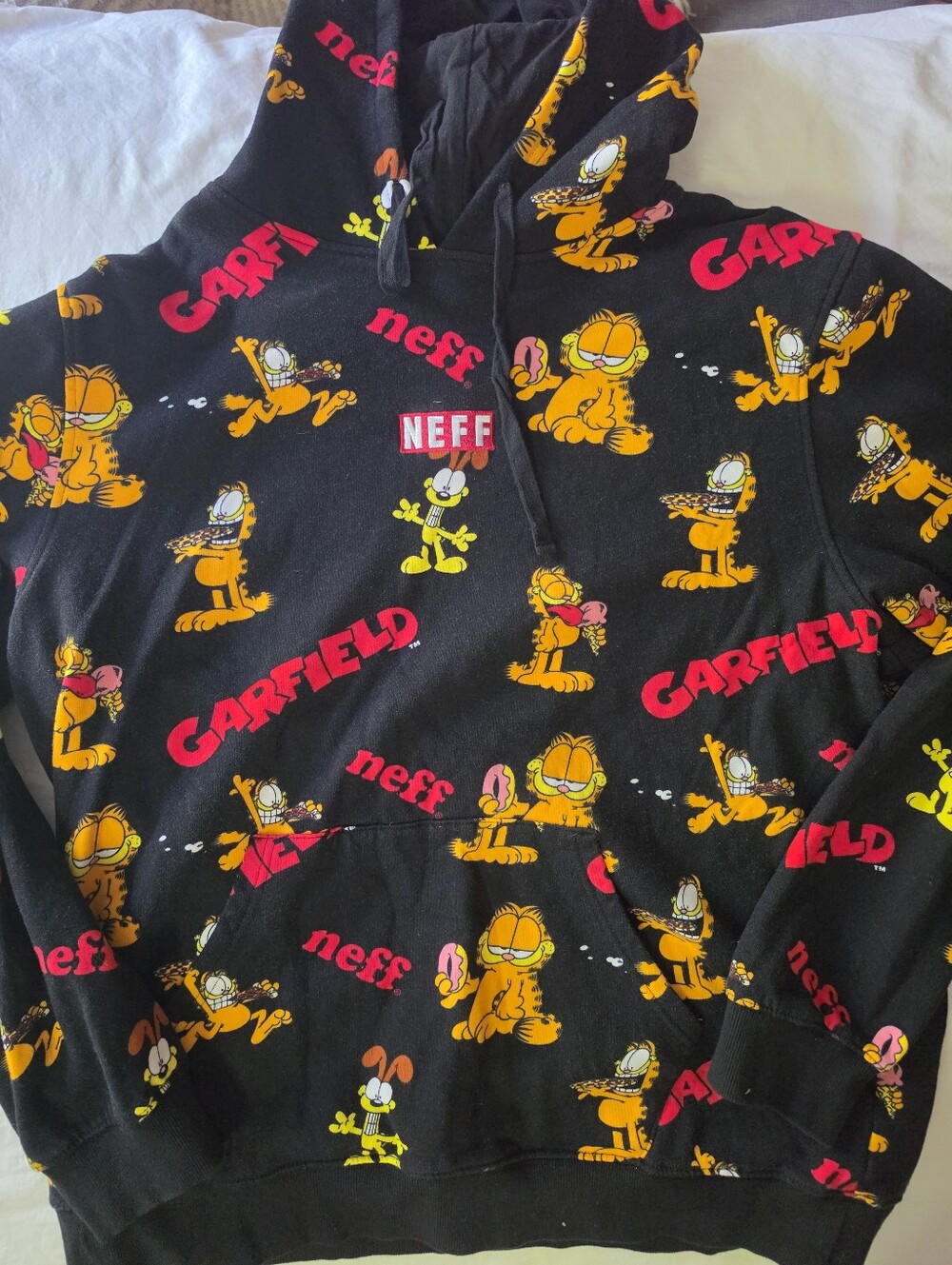 Neff Garfield Hoodie All Over Print RARE Size 2XL